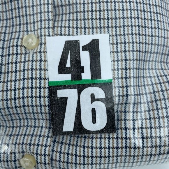 Peter Millar Mens Large Cotton Button-Up Checkered Shirt  4176 - Picture 7 of 8